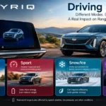 do the driving modes in cadillac lyriq offer different ranges or battery usages